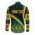 Personalised Jamaica Long Sleeve Button Shirt Kente Pattern Basic - Black - Wonder Print Shop