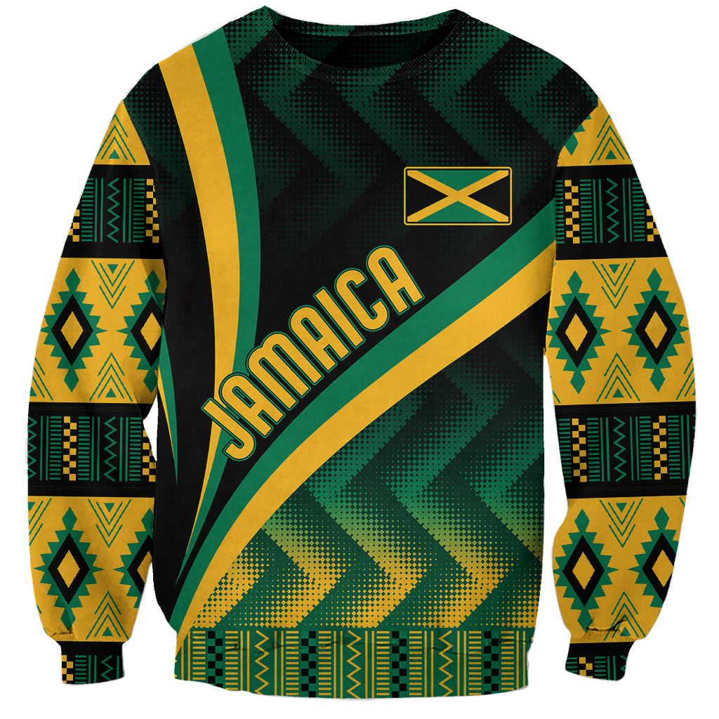 Personalised Jamaica Sweatshirt Kente Pattern Basic - Black - Wonder Print Shop