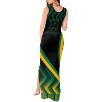Jamaica Tank Maxi Dress Kente Pattern Basic - Black - Wonder Print Shop