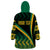 Personalised Jamaica Wearable Blanket Hoodie Kente Pattern Basic - Black - Wonder Print Shop