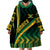 Personalised Jamaica Wearable Blanket Hoodie Kente Pattern Basic - Black - Wonder Print Shop