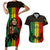 Personalised Jamaica Couples Matching Short Sleeve Bodycon Dress and Hawaiian Shirt Reggae Festival Legend Bob Abstract Portrait LT7 - Wonder Print Shop