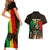 Personalised Jamaica Couples Matching Short Sleeve Bodycon Dress and Hawaiian Shirt Reggae Festival Legend Bob Abstract Portrait LT7 - Wonder Print Shop