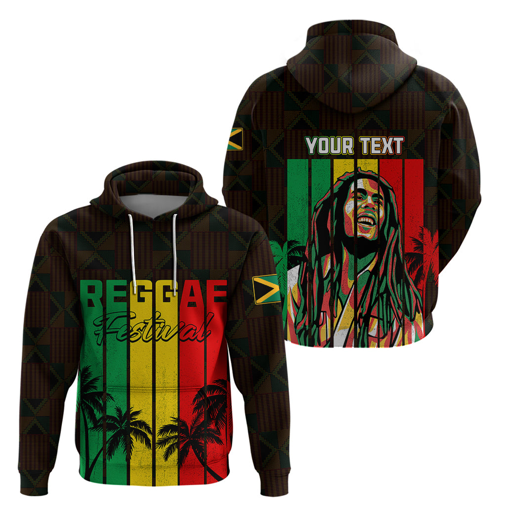 Personalised Jamaica Hoodie Reggae Festival Legend Bob Abstract Portrait - Wonder Print Shop