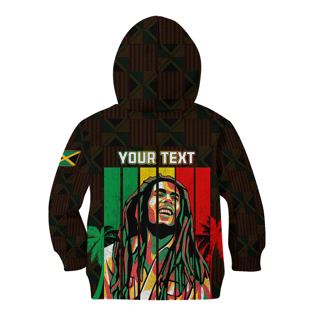 Personalised Jamaica Kid Hoodie Reggae Festival Legend Bob Abstract Portrait - Wonder Print Shop