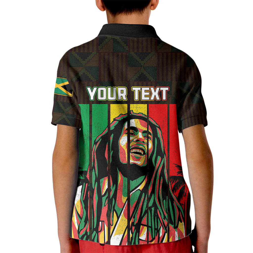 Personalised Jamaica Kid Polo Shirt Reggae Festival Legend Bob Abstract Portrait - Wonder Print Shop