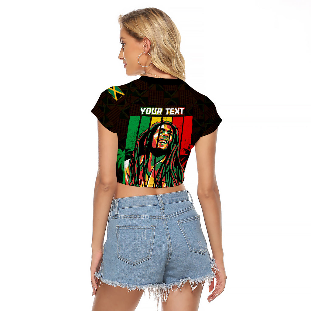 Personalised Jamaica Raglan Cropped T Shirt Reggae Festival Legend Bob Abstract Portrait - Wonder Print Shop