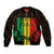Personalised Jamaica Sleeve Zip Bomber Jacket Reggae Festival Legend Bob Abstract Portrait - Wonder Print Shop