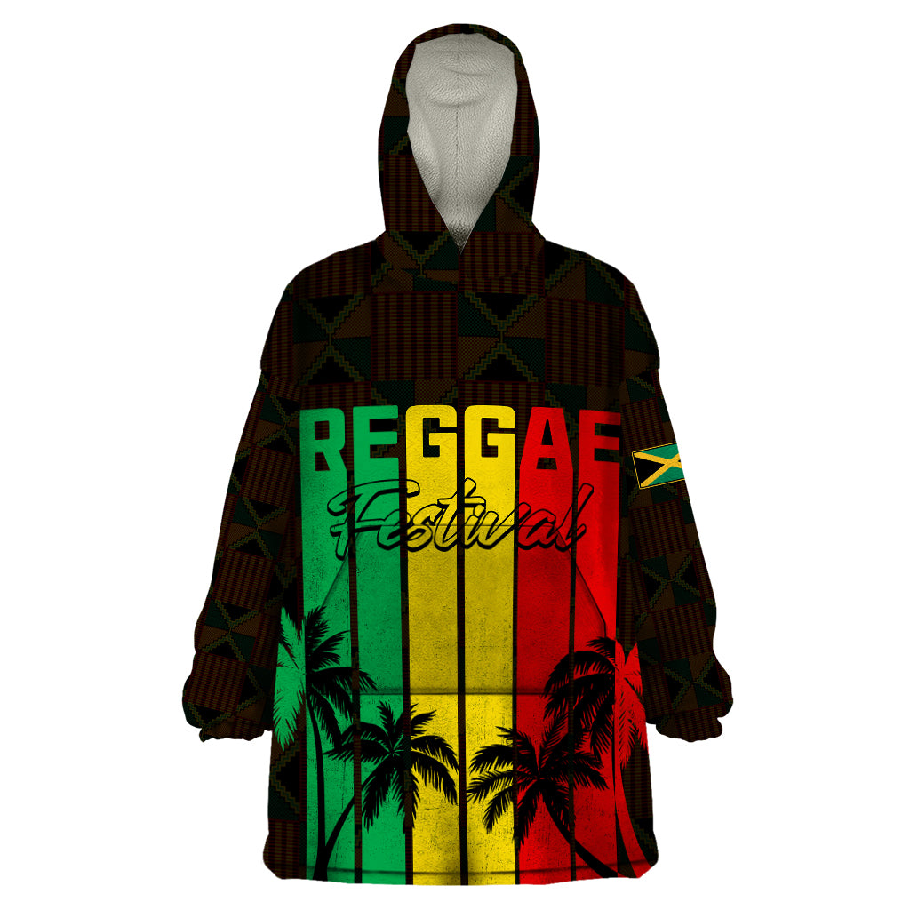 Personalised Jamaica Wearable Blanket Hoodie Reggae Festival Legend Bob Abstract Portrait - Wonder Print Shop