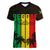 Personalised Jamaica Women V Neck T Shirt Reggae Festival Legend Bob Abstract Portrait - Wonder Print Shop