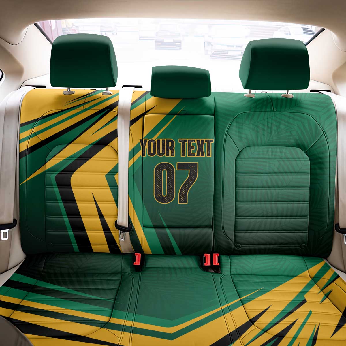 Jamaica Tropical Palm Personalized Back Car Seat Cover - Wonder Print Shop