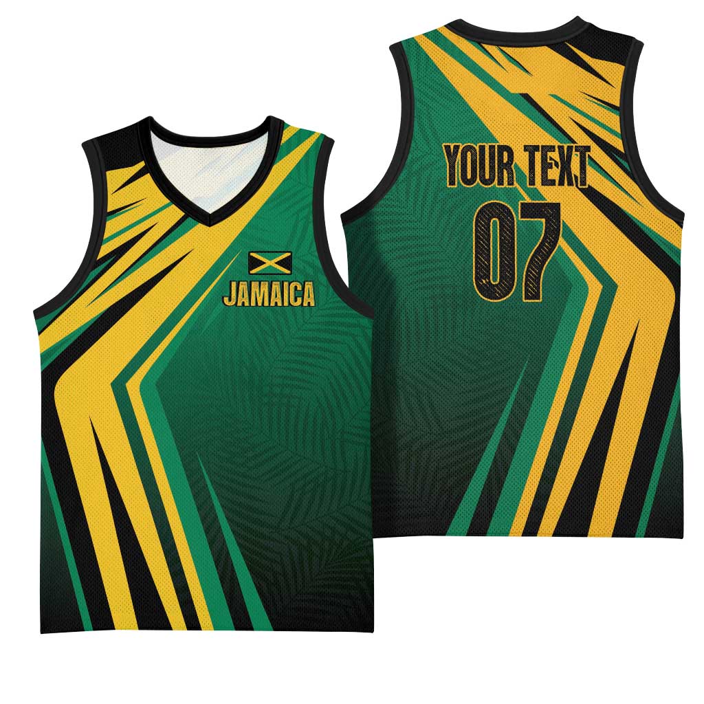 Jamaica Tropical Palm Personalized Basketball Jersey - Wonder Print Shop