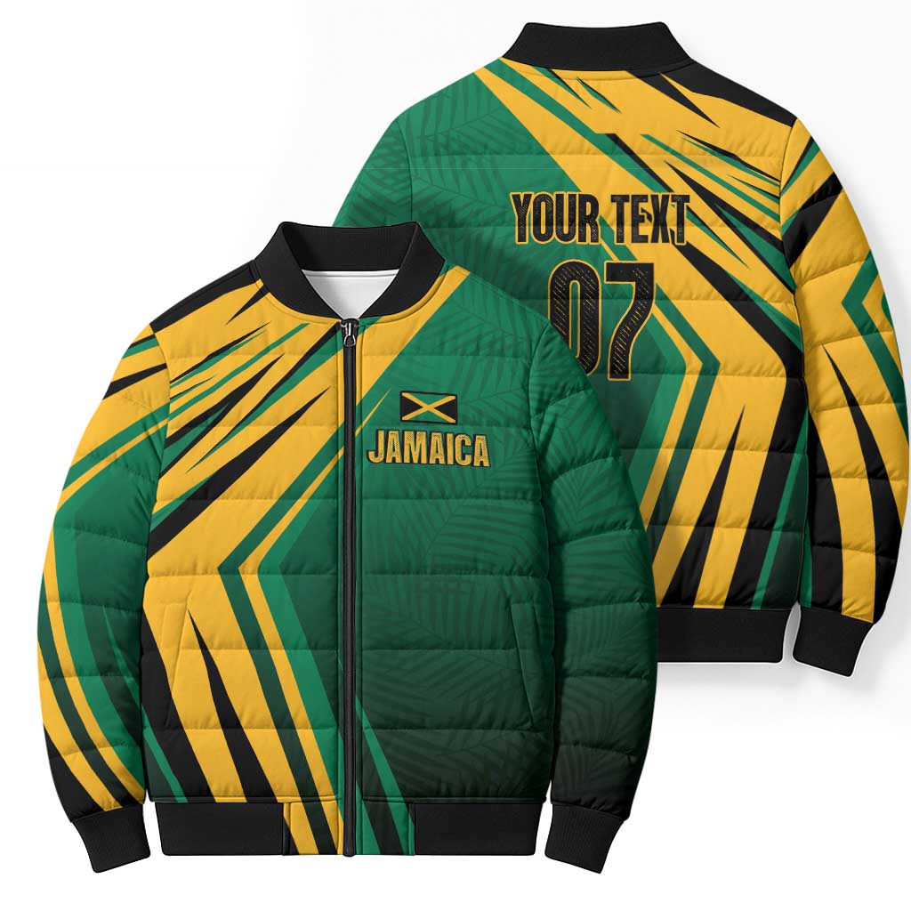 Jamaica Tropical Palm Personalized Bomber Puffer Jacket - Wonder Print Shop