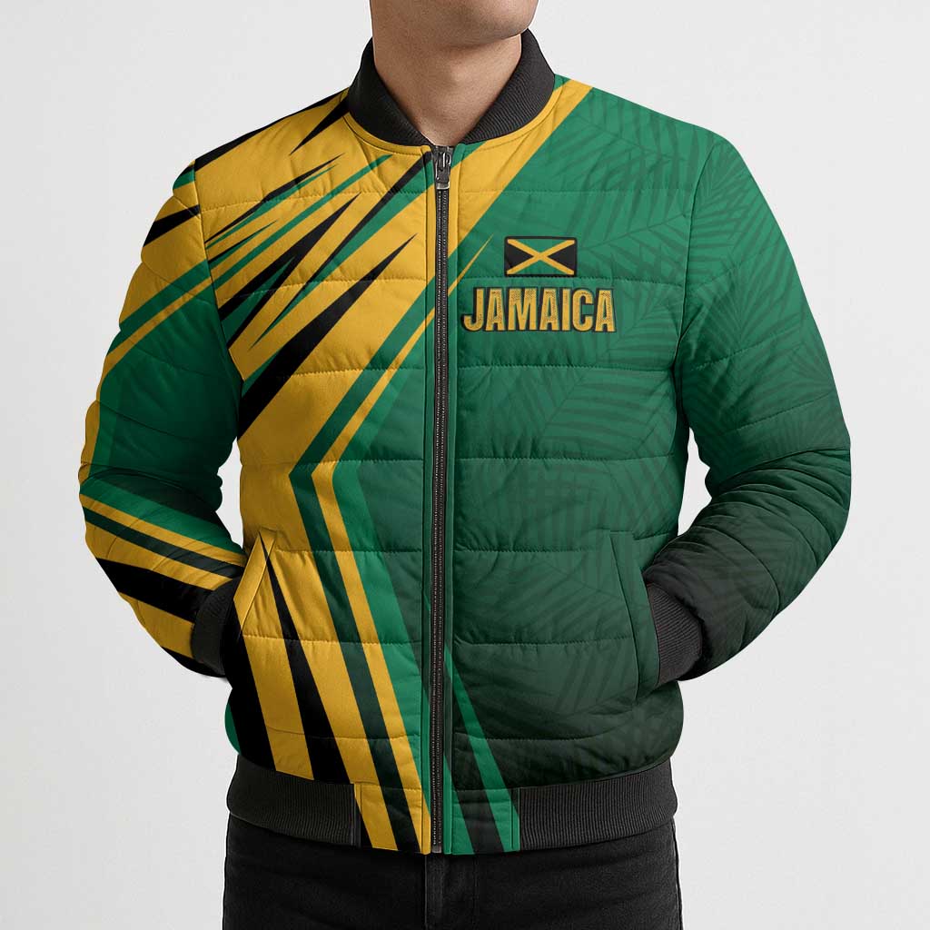 Jamaica Tropical Palm Personalized Bomber Puffer Jacket - Wonder Print Shop
