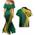 Jamaica Tropical Palm Personalized Couples Matching Mermaid Dress and Hawaiian Shirt - Wonder Print Shop