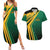 Jamaica Tropical Palm Personalized Couples Matching Summer Maxi Dress and Hawaiian Shirt - Wonder Print Shop