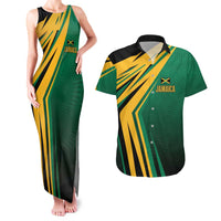 Jamaica Tropical Palm Personalized Couples Matching Tank Maxi Dress and Hawaiian Shirt - Wonder Print Shop