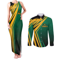 Jamaica Tropical Palm Personalized Couples Matching Tank Maxi Dress and Long Sleeve Button Shirt - Wonder Print Shop