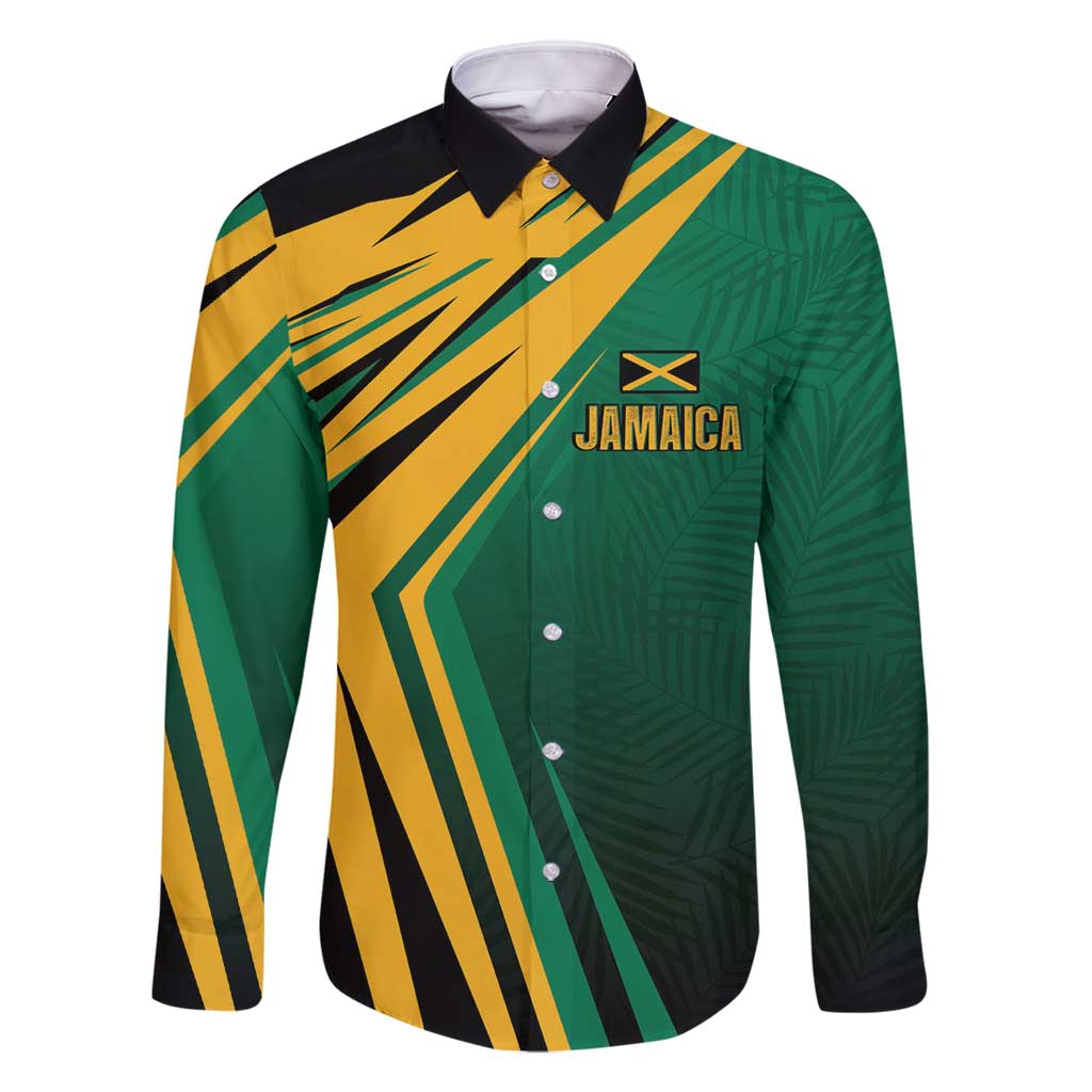 Jamaica Tropical Palm Personalized Family Matching Long Sleeve Bodycon Dress and Hawaiian Shirt - Wonder Print Shop