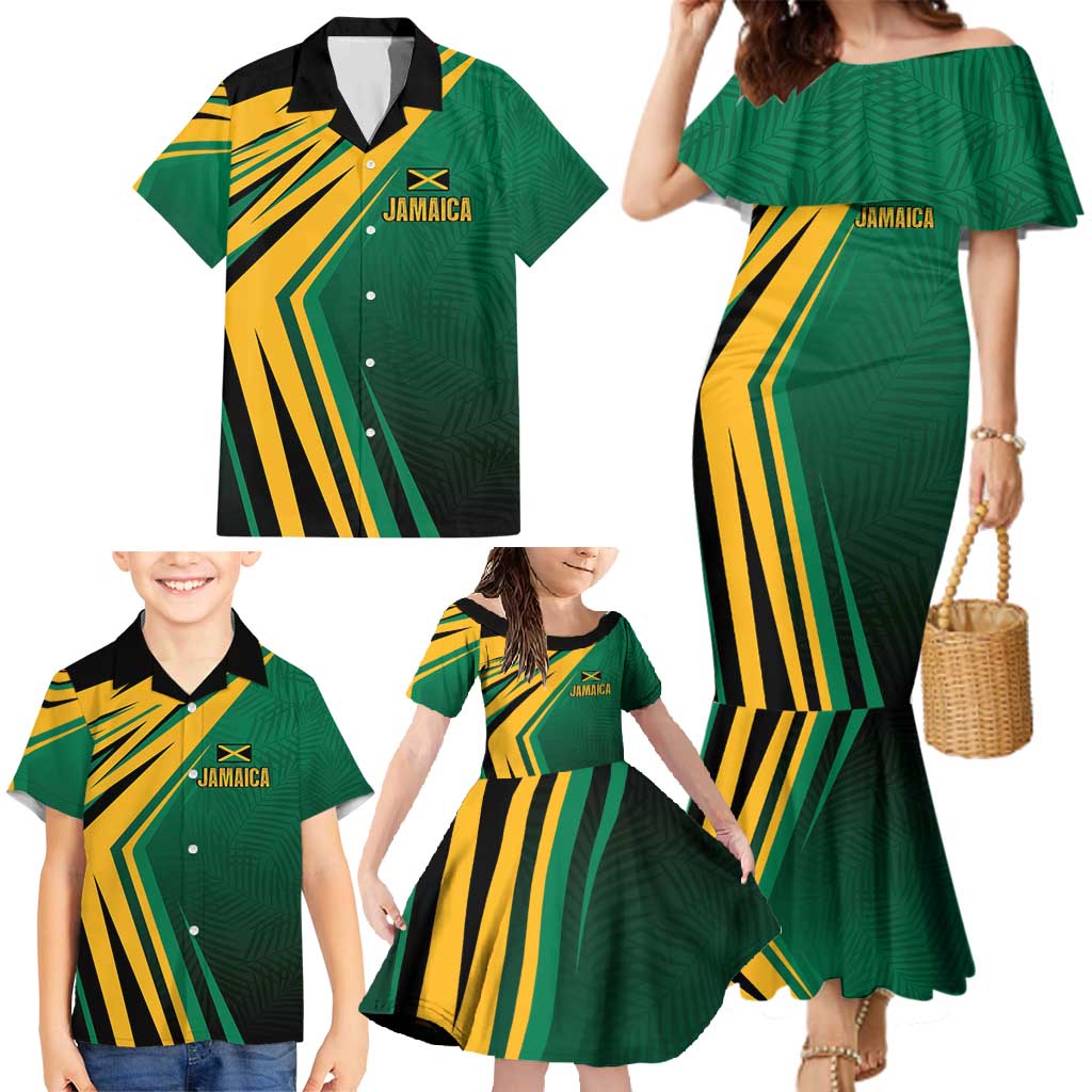 Jamaica Tropical Palm Personalized Family Matching Mermaid Dress and Hawaiian Shirt - Wonder Print Shop