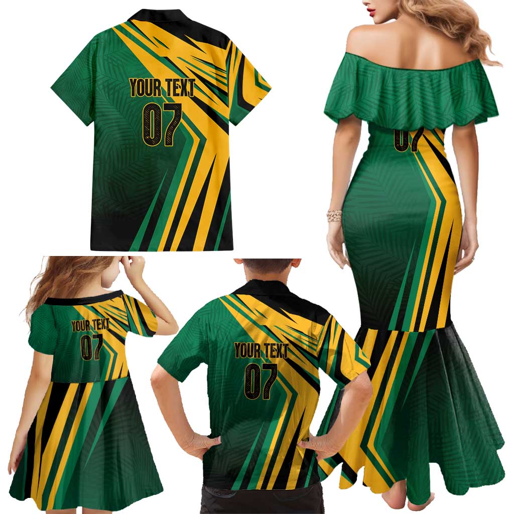 Jamaica Tropical Palm Personalized Family Matching Mermaid Dress and Hawaiian Shirt - Wonder Print Shop