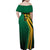 Jamaica Tropical Palm Personalized Family Matching Off Shoulder Maxi Dress and Hawaiian Shirt - Wonder Print Shop