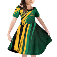 Jamaica Tropical Palm Personalized Family Matching Off Shoulder Short Dress and Hawaiian Shirt - Wonder Print Shop