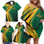 Jamaica Tropical Palm Personalized Family Matching Off Shoulder Short Dress and Hawaiian Shirt - Wonder Print Shop
