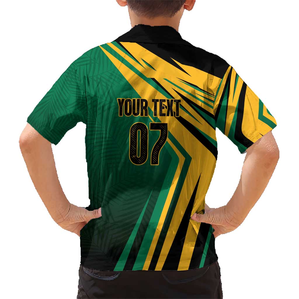 Jamaica Tropical Palm Personalized Family Matching Short Sleeve Bodycon Dress and Hawaiian Shirt - Wonder Print Shop