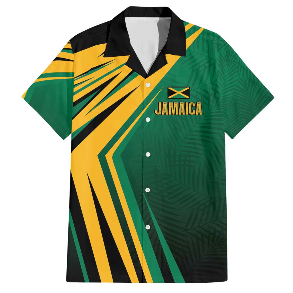 Jamaica Tropical Palm Personalized Family Matching Short Sleeve Bodycon Dress and Hawaiian Shirt - Wonder Print Shop