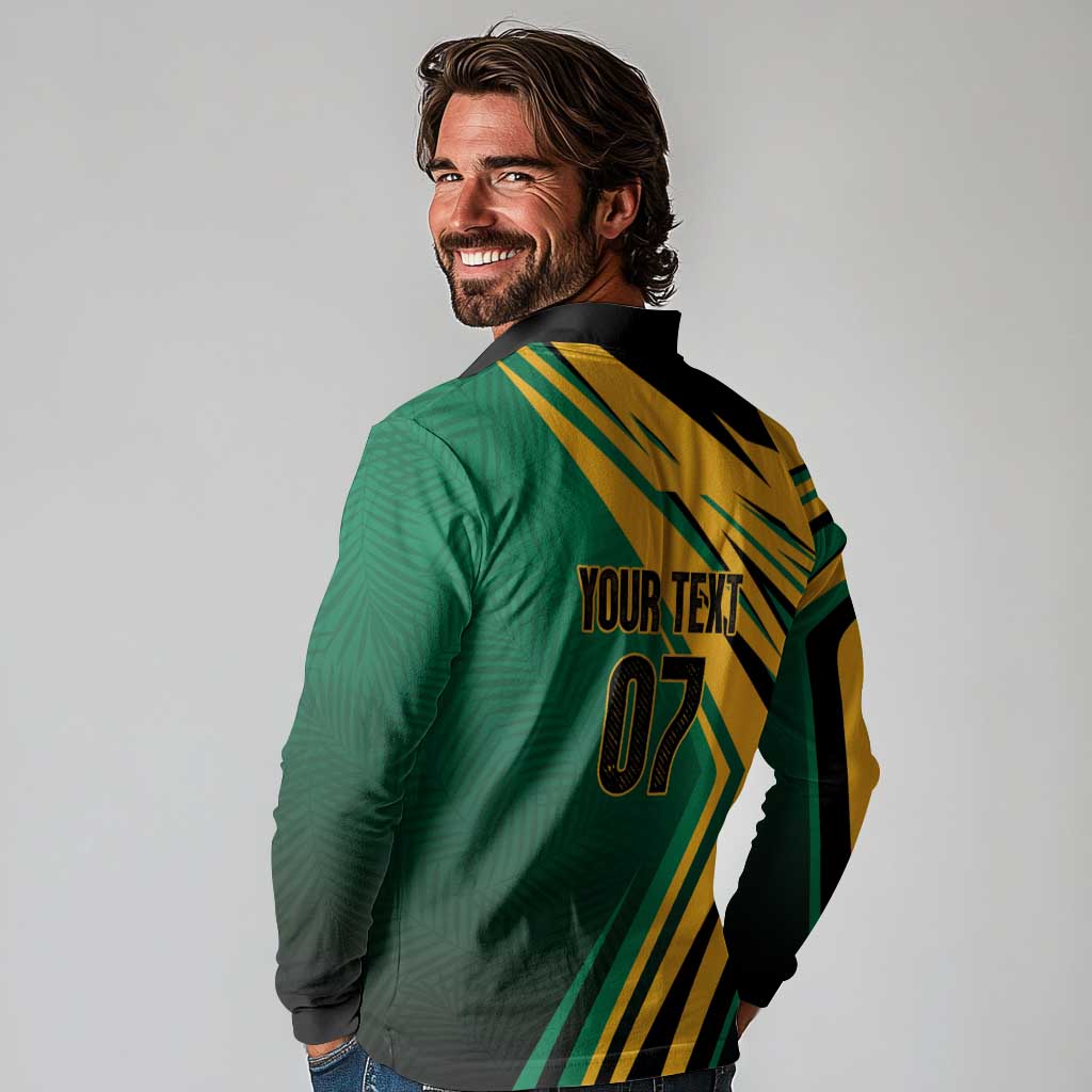 Jamaica Tropical Palm Personalized Long Sleeve Polo Shirt - Wonder Print Shop