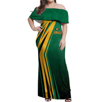 Jamaica Tropical Palm Personalized Off Shoulder Maxi Dress - Wonder Print Shop