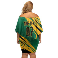 Jamaica Tropical Palm Personalized Off Shoulder Short Dress - Wonder Print Shop
