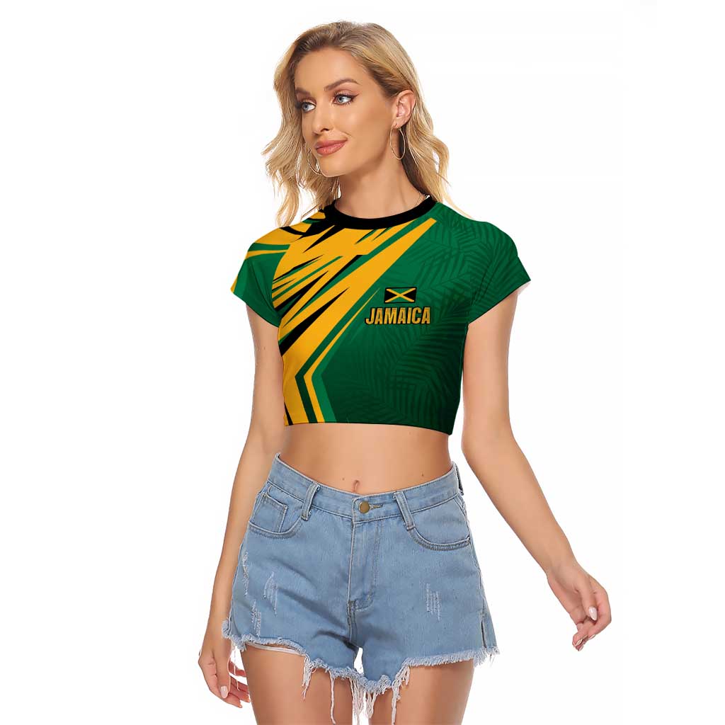 Jamaica Tropical Palm Personalized Raglan Cropped T Shirt - Wonder Print Shop