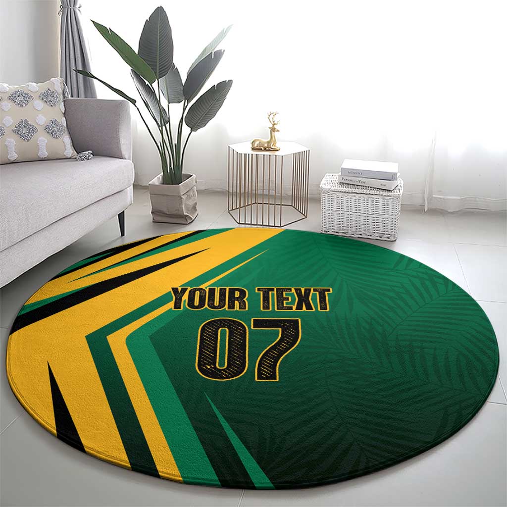 Jamaica Tropical Palm Personalized Round Carpet - Wonder Print Shop