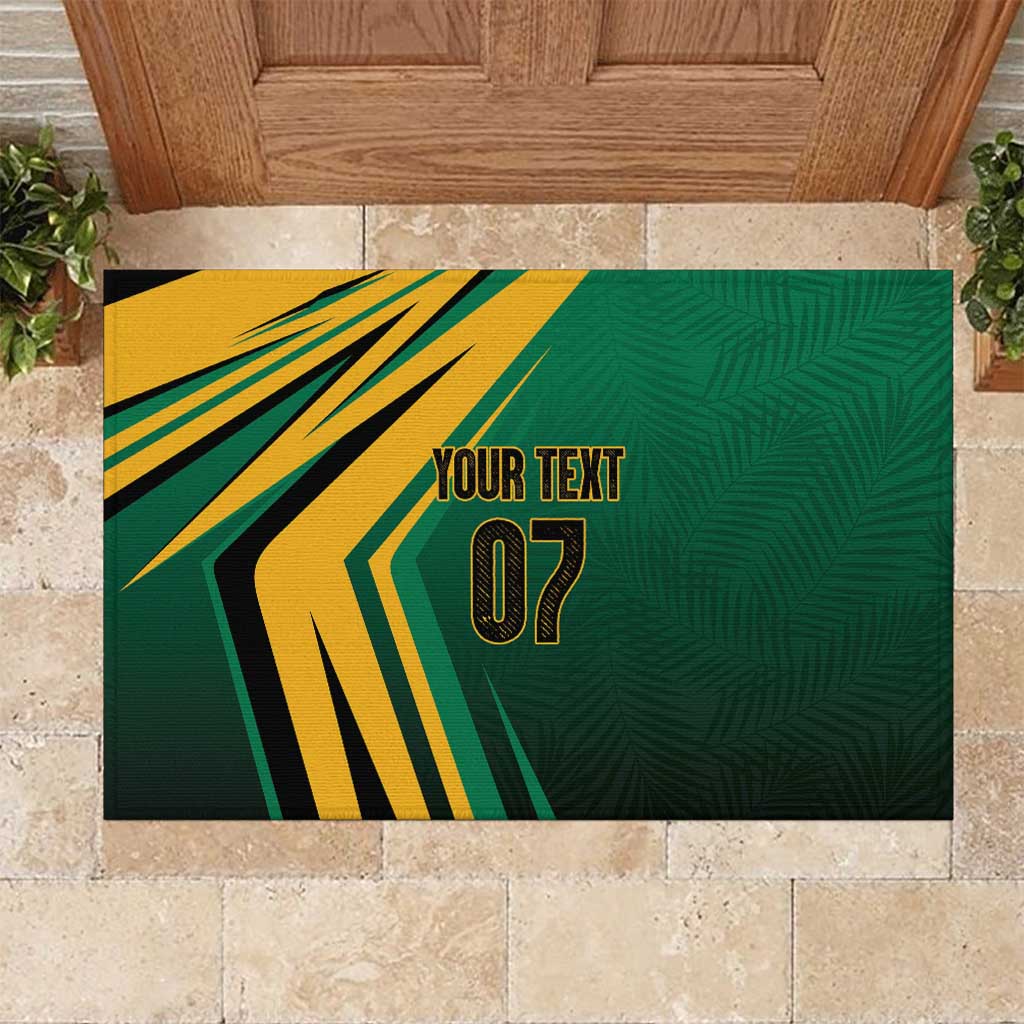 Jamaica Tropical Palm Personalized Rubber Doormat - Wonder Print Shop