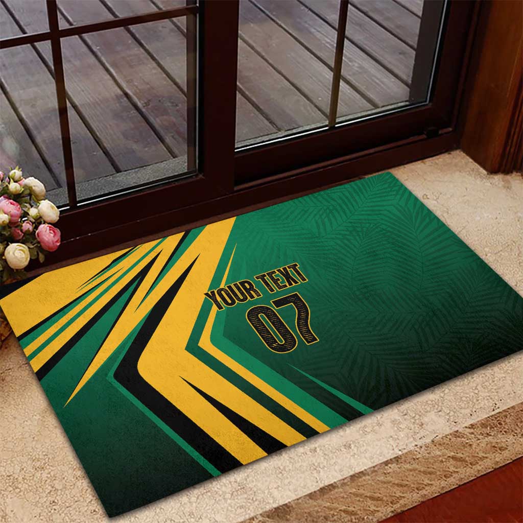 Jamaica Tropical Palm Personalized Rubber Doormat - Wonder Print Shop