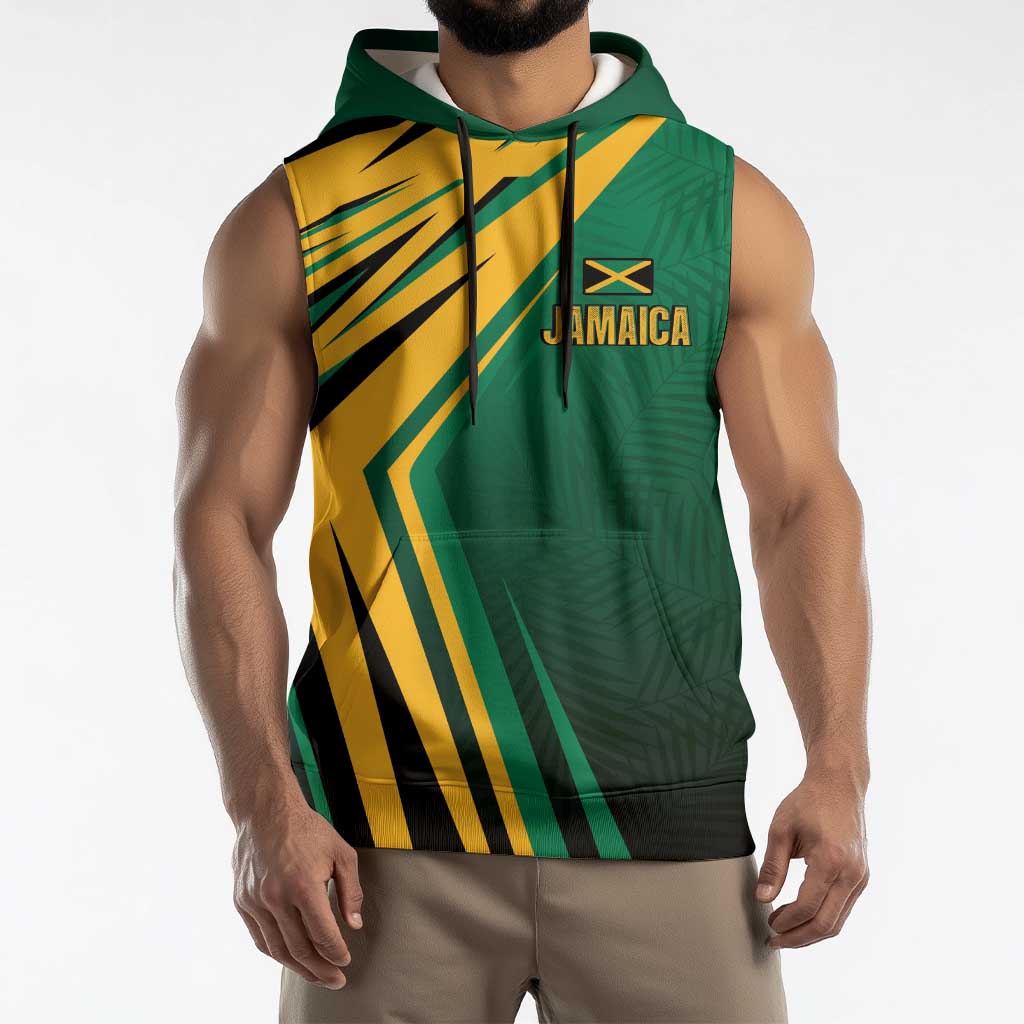 Jamaica Tropical Palm Personalized Sleeveless Hoodie - Wonder Print Shop