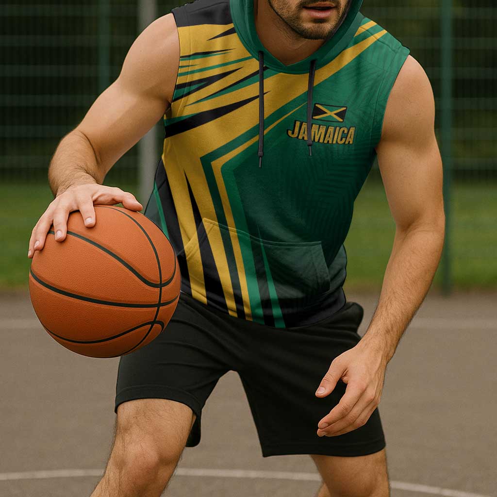 Jamaica Tropical Palm Personalized Sleeveless Hoodie - Wonder Print Shop