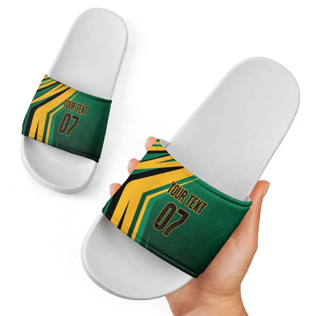 Jamaica Tropical Palm Personalized Slide Sandals - Wonder Print Shop