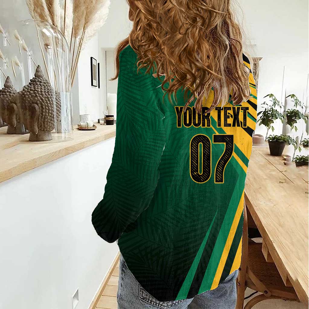 Jamaica Tropical Palm Personalized Women Casual Shirt - Wonder Print Shop