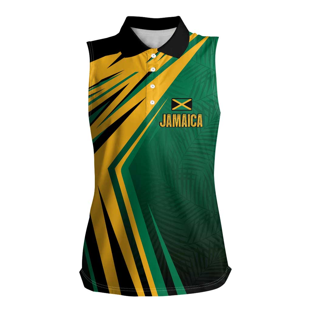 Jamaica Tropical Palm Personalized Women Sleeveless Polo Shirt - Wonder Print Shop