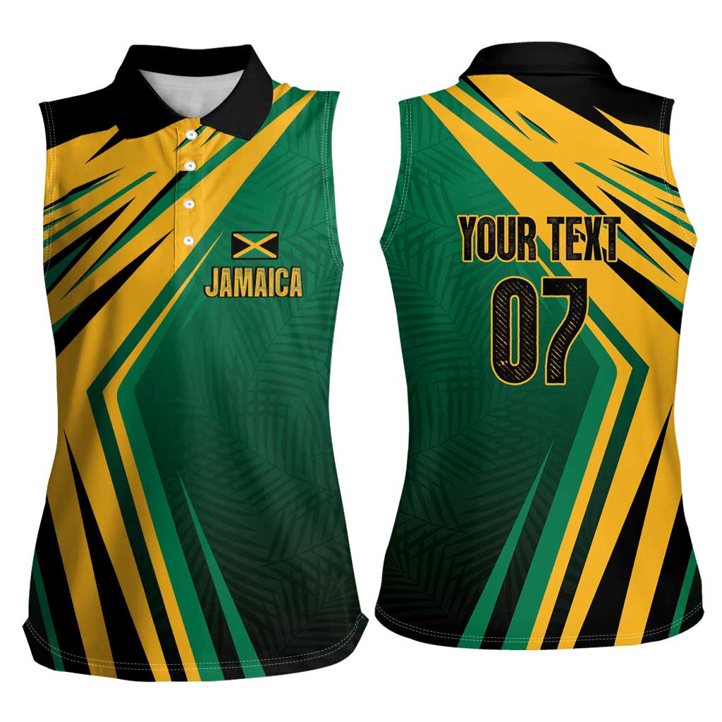 Jamaica Tropical Palm Personalized Women Sleeveless Polo Shirt - Wonder Print Shop