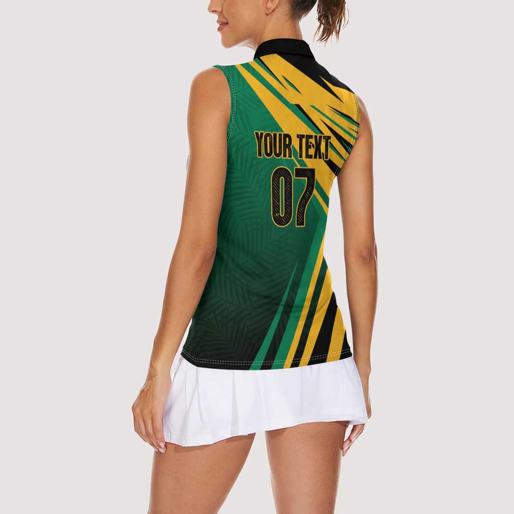 Jamaica Tropical Palm Personalized Women Sleeveless Polo Shirt - Wonder Print Shop