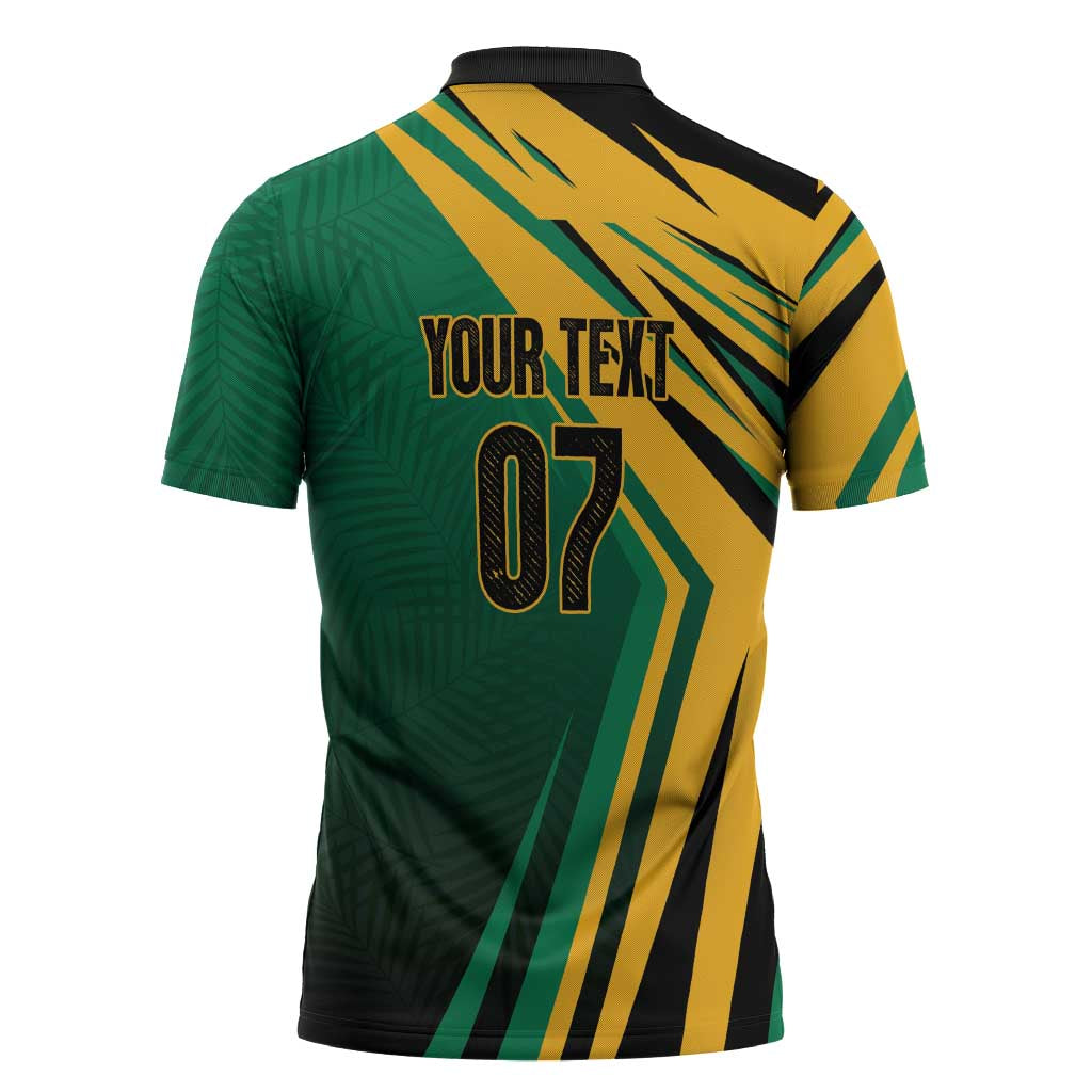 Jamaica Tropical Palm Personalized Zipper Polo Shirt - Wonder Print Shop