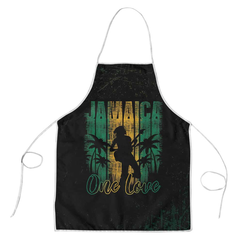 Jamaica One Love Grunge Apron Jamrock - Wonder Print Shop