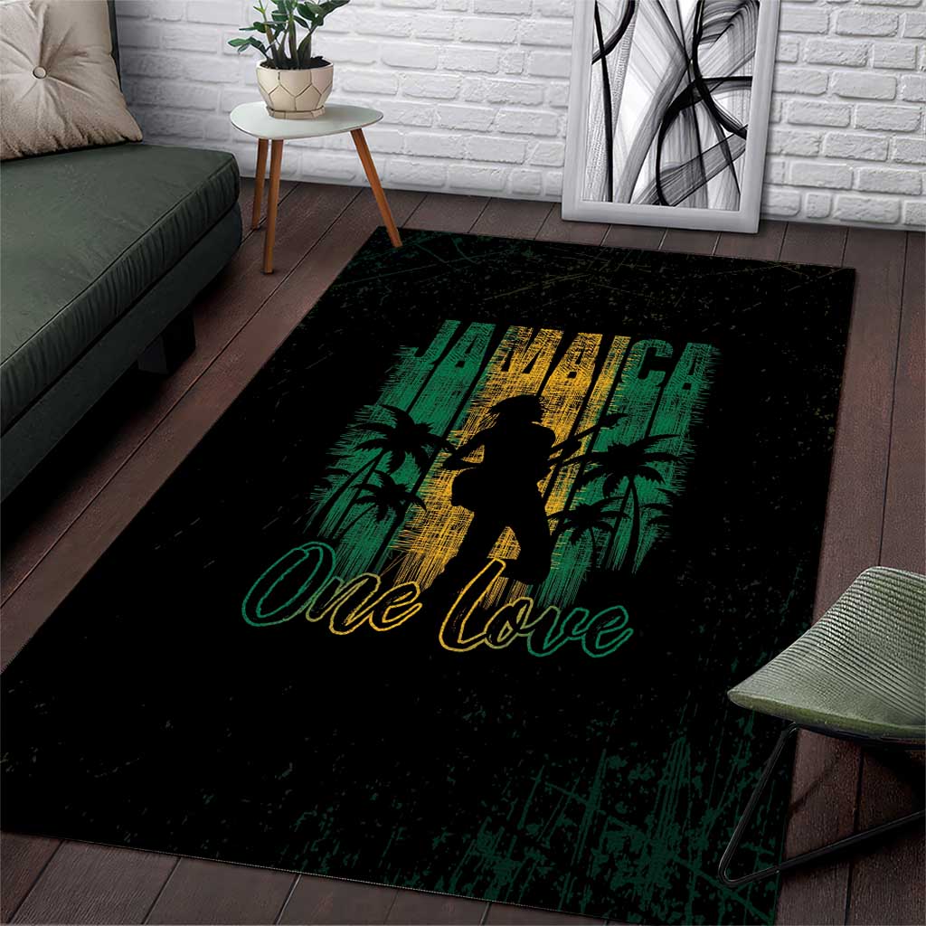 Jamaica One Love Grunge Area Rug Jamrock - Wonder Print Shop