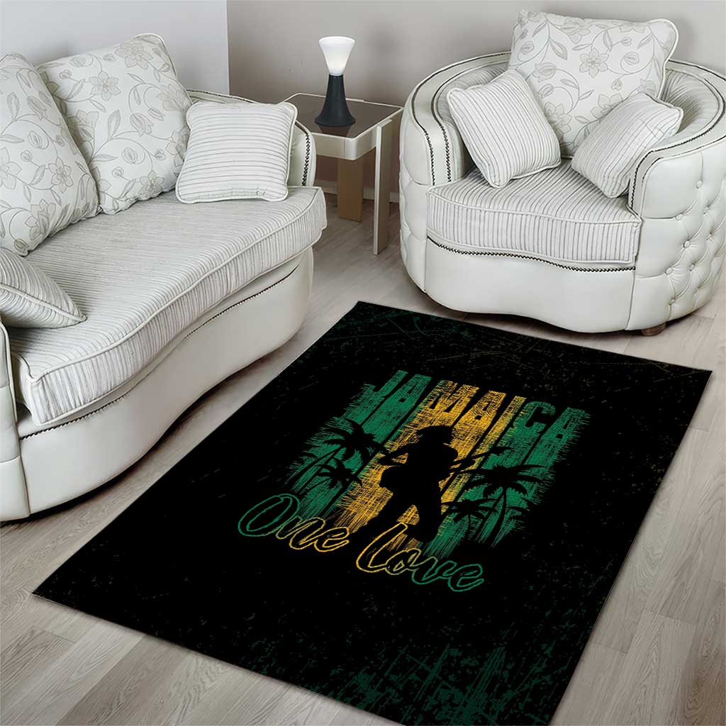 Jamaica One Love Grunge Area Rug Jamrock - Wonder Print Shop