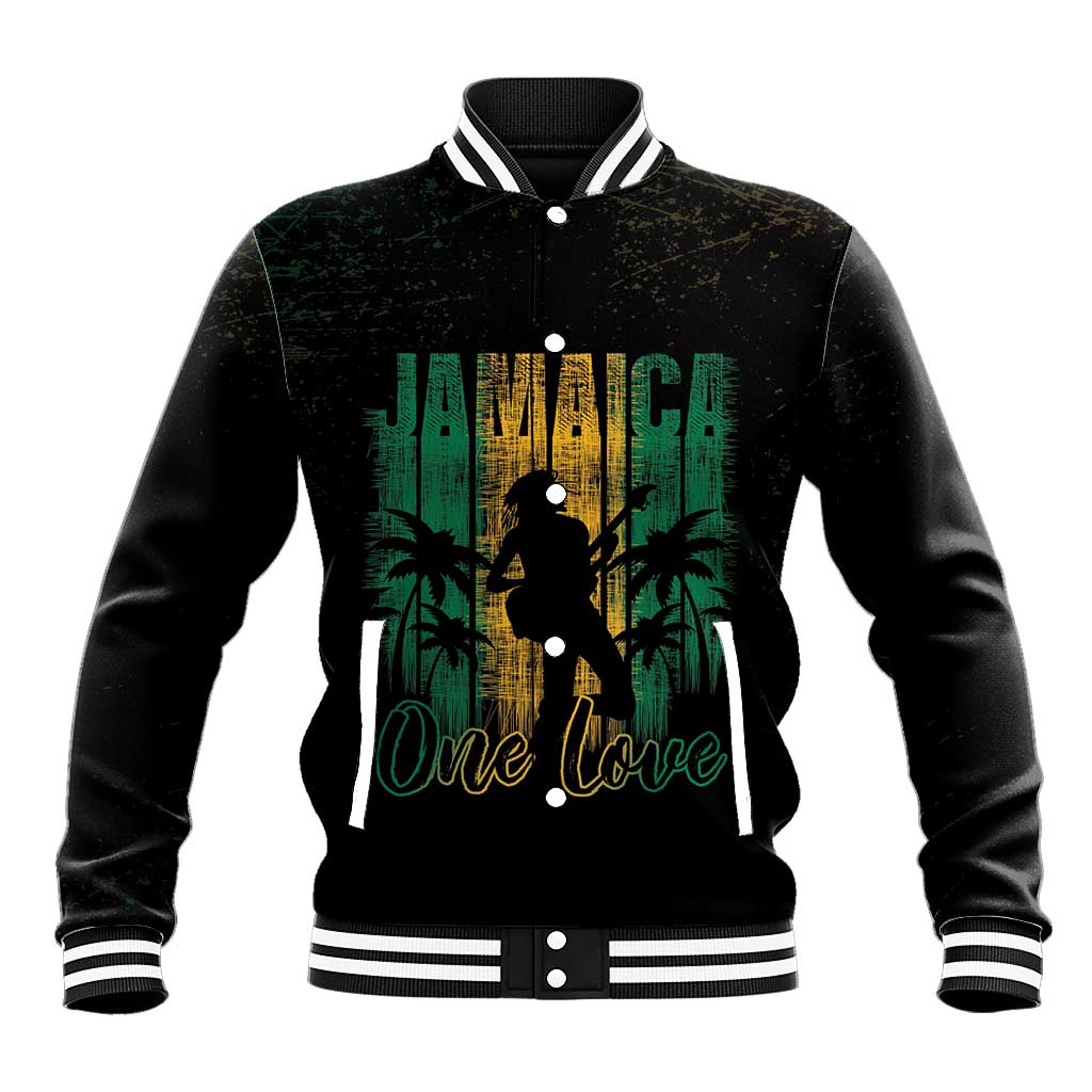 Jamaica One Love Grunge Baseball Jacket Jamrock - Wonder Print Shop