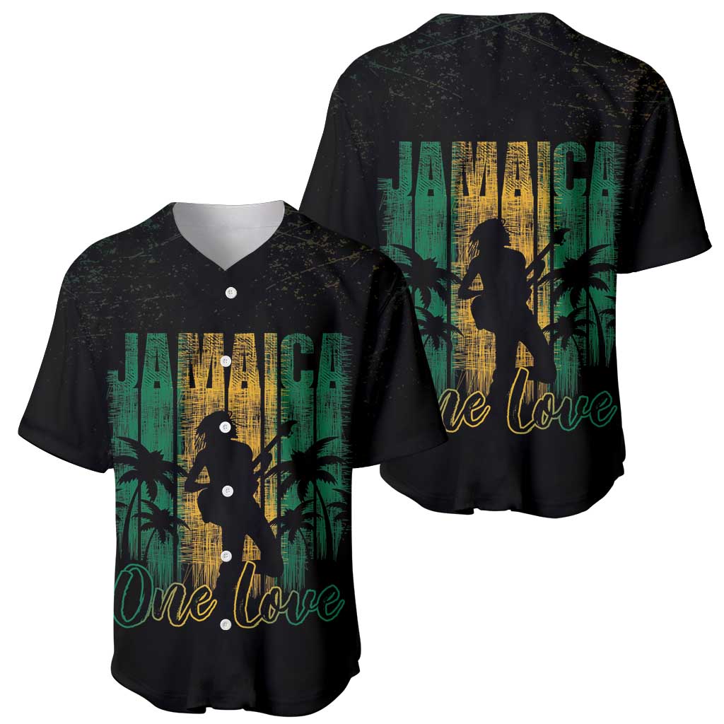 Jamaica One Love Grunge Baseball Jersey Jamrock - Wonder Print Shop